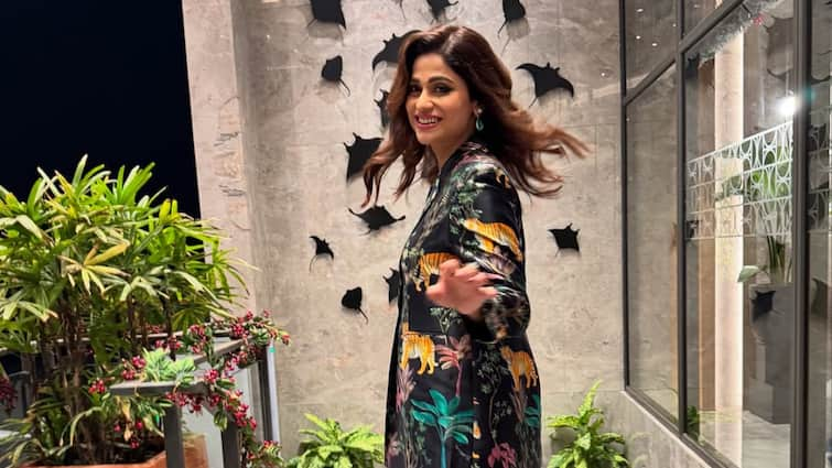 Shamita Shetty In Printed Pant Suit Looks Dapper As Ever; See Pics