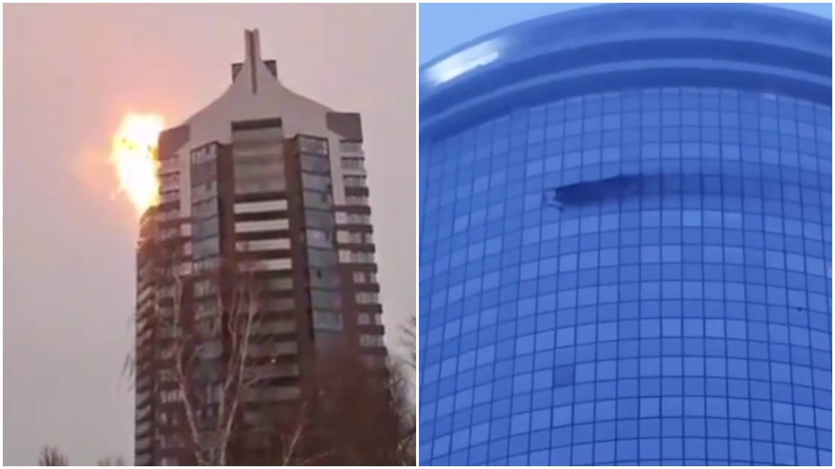 9-11 Style Drone Attack On Russian Buildings In Kazan: Video