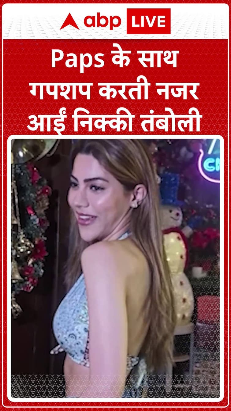 Nikki Tamboli Spotted Chatting with the Paparazzi | ABP News