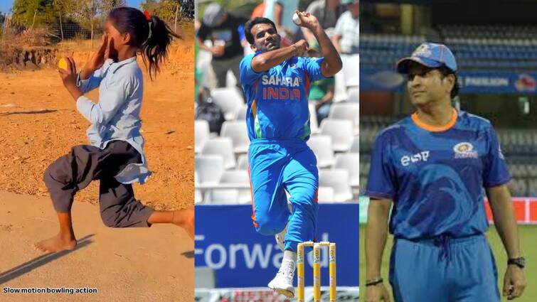 Sachin Tendulkar shares video of young girl bowls like zaheer khan video gets viral ”ஜாகீர் உங்களை மாதிரியே இருக்கு” சிறுமியை பாராட்டிய சச்சின்.. வைரல் வீடியோ