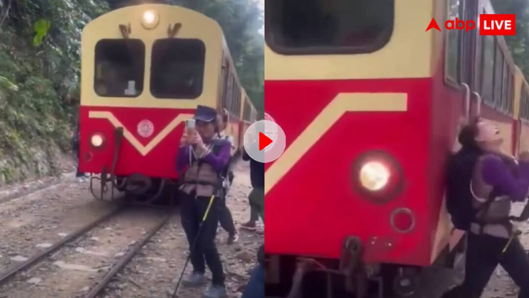 Woman got hit by a train while taking a selfie in Taiwan the horrifying video is going viral जानलेवा शौक! सेल्फी की सनक ने पहुंचाया स्वर्ग? तेज रफ्तार ट्रेन से टकरा गई महिला, देखें खौफनाक वीडियो