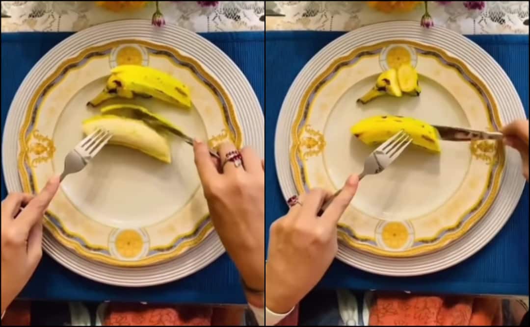 “Proud to Be Poor…’: Viral Video of Woman Eating a Banana with Utensils Sparks Online Debate “Proud to Be Poor…’: Viral Video of Woman Eating a Banana with Utensils Sparks Online Debate