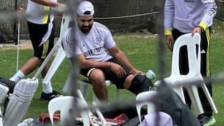 indian Skipper Rohit Sharma was reportedly hit on the knee during a net session 