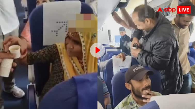 Man was seen serving tea to people in Desi style on Indigo flight video goes viral उड़ती फ्लाइट में अचानक लोगों को चाय बांटने लगा शख्स, लोग बोले- ट्रेन में बैठे हो क्या?