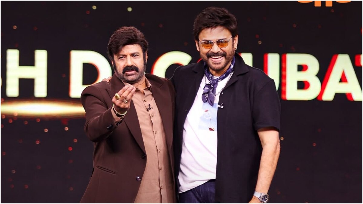 Venkatesh Balayya Photos : అన్​స్టాపబుల్ సెట్స్​లో బొబ్బిలి రాజా.. వెంకటేష్, బాలయ్య ఫోటోల్లోనే ఫన్​​ అంతా కనిపిస్తోందిగా