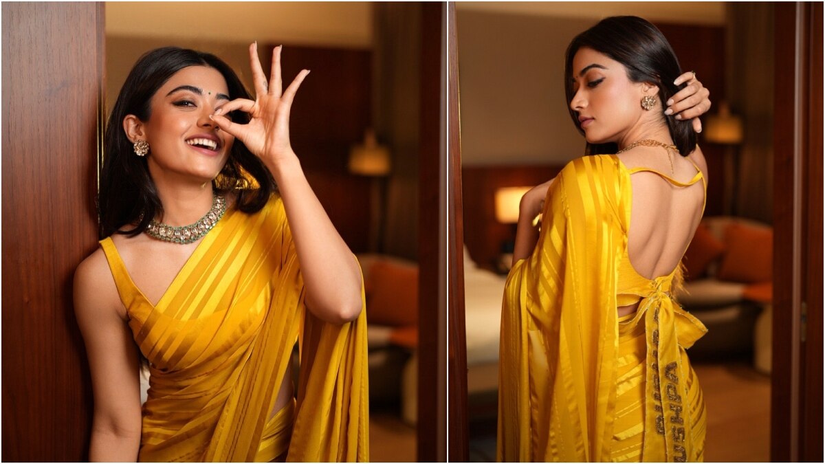 Rashmika Mandanna Sleeveless Blouse Collection : స్లీవ్ బ్లౌజ్ వేసుకున్నప్పుడు శారీని ఎలా స్టైల్ చేయవచ్చో తెలుసా? సింపుల్, ఎలిగెంట్స్ లుక్స్​ కోసం రష్మికను ఫాలో అయిపోండి