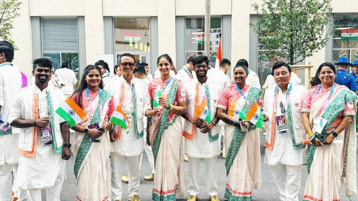 Team India's Olympic Uniform: The Indian Olympic team's uniform, designed by Tarun Tahiliani, received mixed reviews. Some criticized its design and color palette, while others defended it as a bold and modern choice. (Image source: Instagram/ weareteamindia)