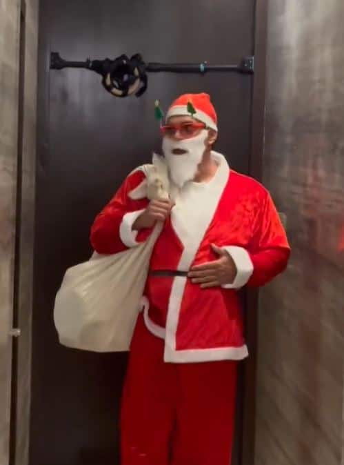 Bipasha also shared a video of Karan rapping as Santa.