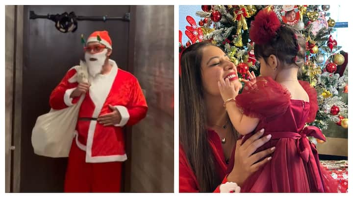 Actor Karan Singh Grover turned Santa Claus to bring joy to his daughter Devi and wife Bipasha Basu.