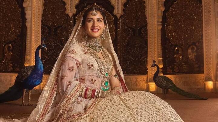 Radhika Merchant: known for her edgy and millennial fashion sense, wore custom couture from top designers, including Manish Malhotra and Abu Jani-Sandeep Khosla, setting cultural and fashion trends. (Image source: Instagram/ radhika.merchant_)