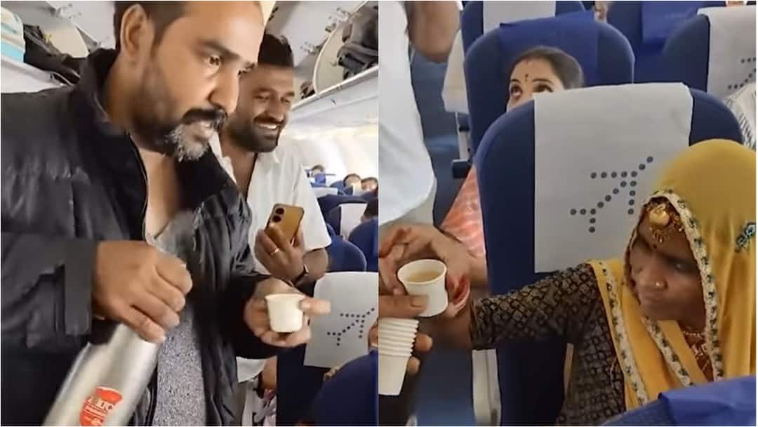 IndiGo Passenger Turns 'Chaiwala' At 36,000 Ft, Serves Tea To Co-Flyers: WATCH IndiGo Passenger Turns 'Chaiwala' At 36,000 Ft, Serves Tea To Co-Flyers viral video IndiGo Passenger Turns 'Chaiwala' At 36,000 Ft, Serves Tea To Co-Flyers: WATCH