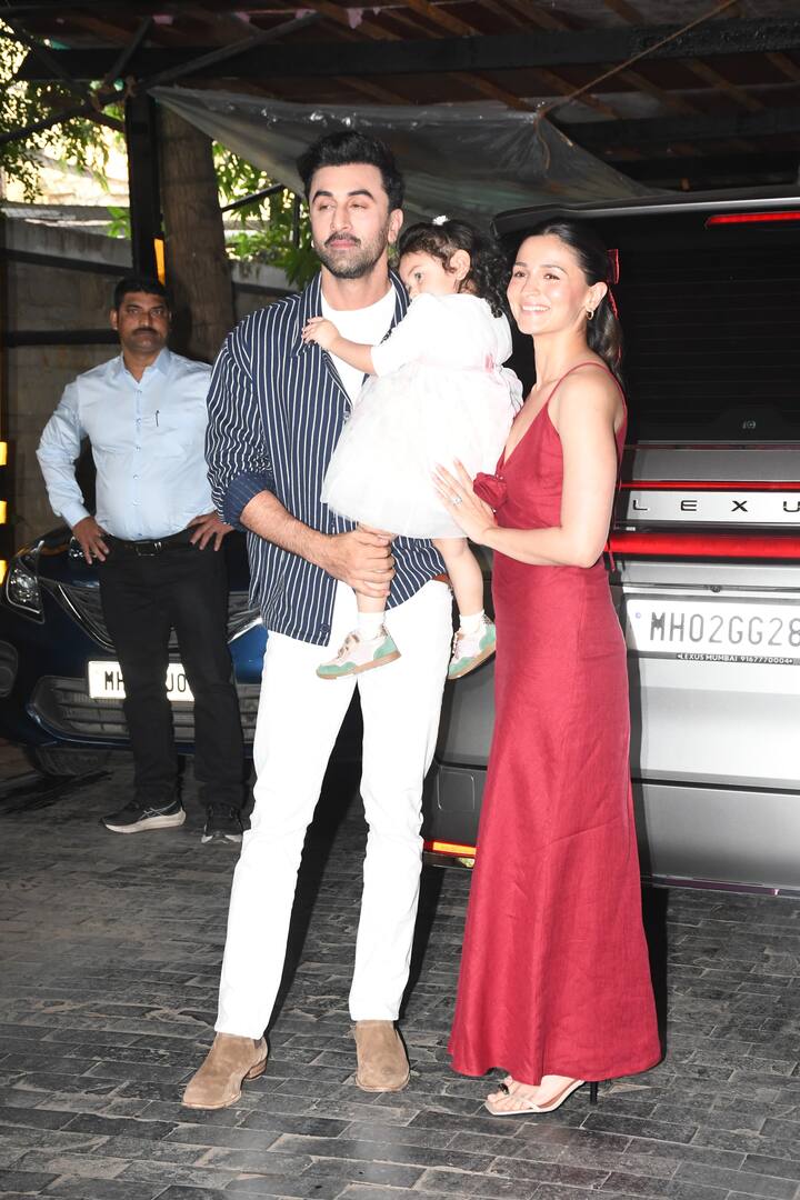 Ranbir looked dashing in a striped shirt paired with white trousers, complemented by the mustache he’s been sporting since the Raj Kapoor Film Festival.