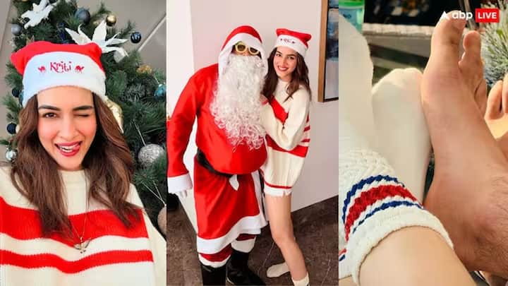 Kriti Sanon Christmas Celebration: બોલિવૂડ એક્ટ્રેસ ક્રિતી સેનન આ દિવસોમાં પોતાની પર્સનલ લાઈફને લઈને ચર્ચામાં છે. તેણે રુમર્ડ બોયફ્રેન્ડ કબીર સાથે ક્રિસમસની ઉજવણી કરી.