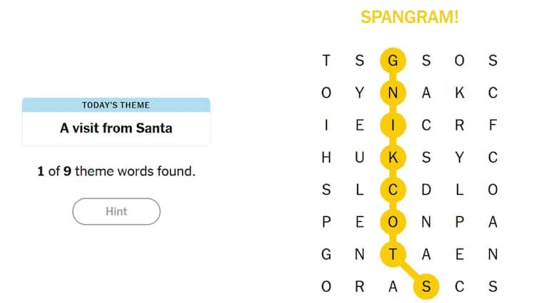 NYT Strands Answers For December 25: Even Santa Would Have A Hard Time Finding Today's Spangram. Check Solutions