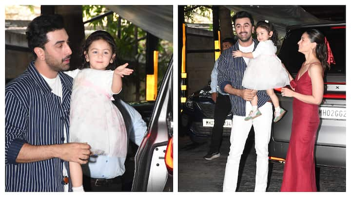 Alia Bhatt and Ranbir Kapoor were spotted with their daughter Raha arriving at the annual Kapoor family Christmas Brunch in Juhu, Mumbai.