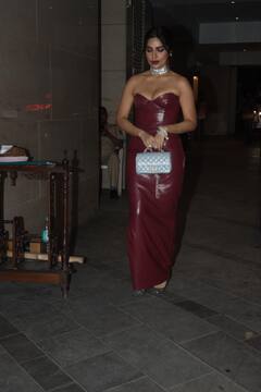 Bhumi Pednekar Brings Holiday Glamour In Burgundy Strapless Dress, See All Pics