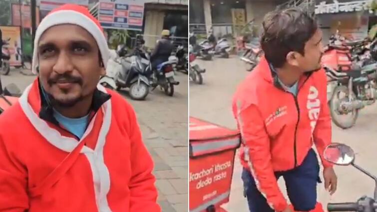 Food Delivery Agent Forced To Remove Santa Claus Attire On Christmas In Indore — Video