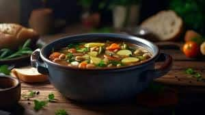 Vegetable soup made from carrots, spinach and squash is low in calories and rich in nutrients. Adding spices like ginger or turmeric to it increases metabolism and immunity. Including it in breakfast keeps weight under control.