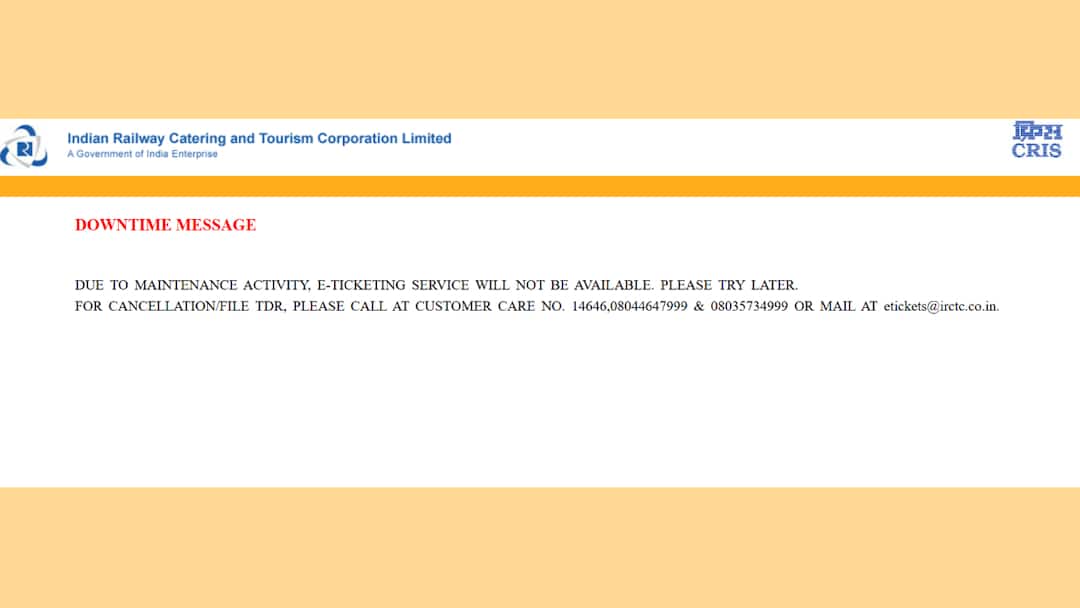 IRCTC Down: தட்கல் நேரத்தில் தகராறு! முடங்கிய ஐஆர்சிடிசி இணையத்தளம்
