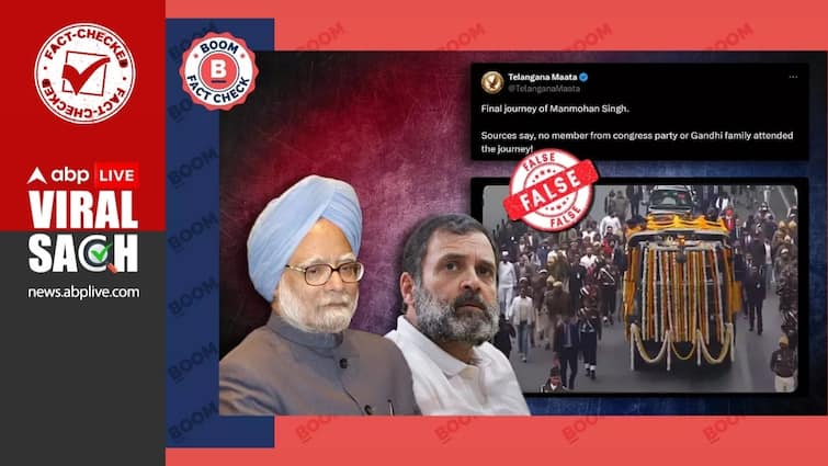 Fact Check: Viral Posts Making False Claim That Rahul Gandhi Did Not Attend Manmohan Singh Funeral