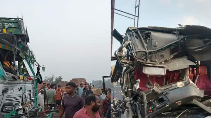 पंढरपुरला देवदर्शनाला निघालेल्या खासगी बसची आणि ट्रकची धडक होऊन भीषण अपघात झाला आहे. आज (रविवारी) सकाळी पुणे येथून देवदर्शनाला निघालेल्या खाजगी ट्रॅव्हल बसची ट्रकची धडक झाल्याने दोन महिलांचा जागीच मृत्यू झाला आहे.