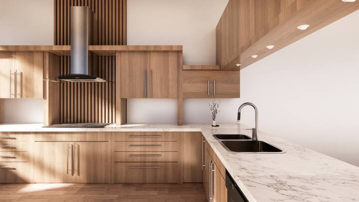 3. Partitioned Spaces: The open-concept dream still holds strong, especially when it comes to kitchens. However, there is a shift towards reclaiming some sense of division. While the wide, flowing spaces we have come to love are timeless, partitioned zones made a comeback. This trend is for those who crave a little more structure and definition within their open-plan homes and is here to stay. (Image Source: Canva)