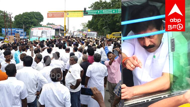 Admk CV Shanmugam protests against  Anna University student issue tnn யார் அந்த சார்? உங்கவேலை எங்ககிட்ட நடக்காது - கொந்தளித்த சி.வி. சண்முகம்