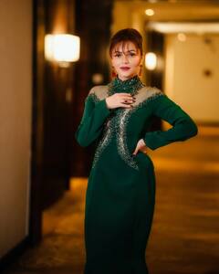 Rubina Dilaik Steals Hearts With Her Elegant Look In A Velvet Dress; SEE PICS