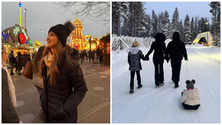 Shilpa Shetty Has A Fun-Filled Time With Raj Kundra And Kids In Winter Wonderland Finland; SEE PICS