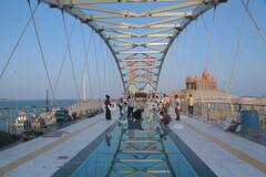 IN PICS: India's First Glass Bridge Over Sea Connecting Vivekananda Rock Memorial, Thiruvalluvar Statue