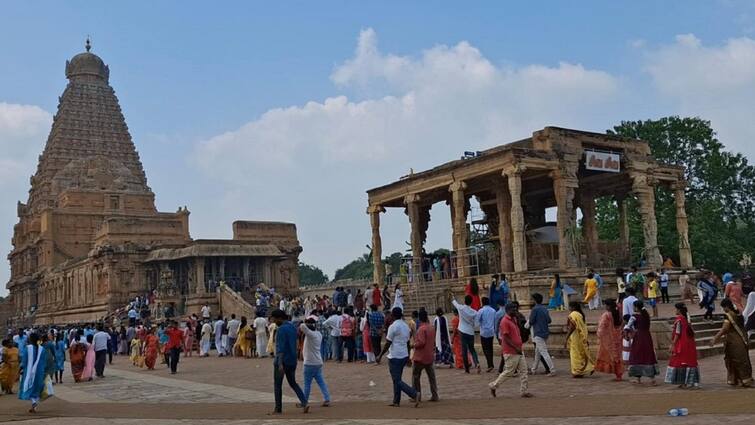 Thanjvur Devotees thronged temples new year special worship tnn கோயில்களில் குவிந்த பக்தர்கள்... ஆங்கிலப்புத்தாண்டு சிறப்பு வழிபாடு