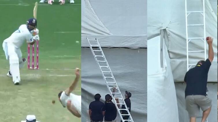 Rishabh pant's first sixer 2025 ball lost in stands searched by ladder viral video Watch video:  பண்ட் அடித்த சிக்சர்.. காணாமல் போன பந்து ஏணி போட்டு தேடி எடுத்த சம்பவம் வைரல் வீடியோ