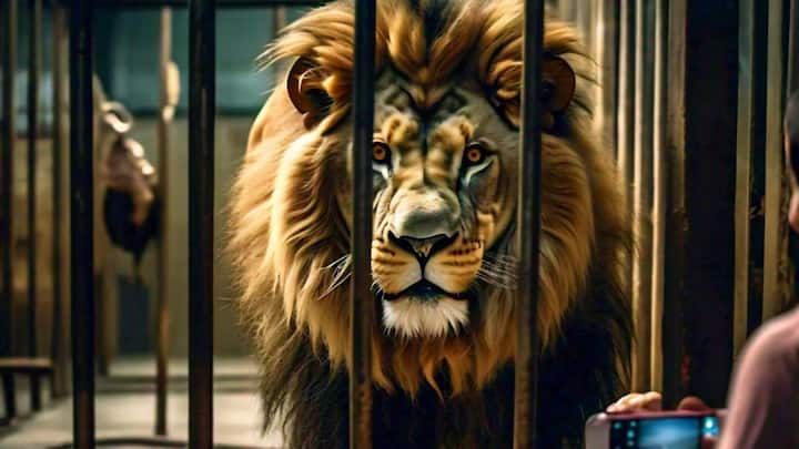 वायरल वीडियो में बताया गया कि पहले तो इरिसकुलोव शेरों को शांत कराने के लिए उनकी गर्दन पर हाथ फेरने लगे और शांत रहो शांत रहो कहने लगे.