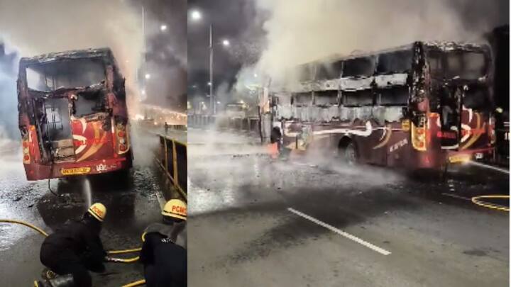 मात्र, बस चालकाच्या प्रसंगावधानाने मोठी दुर्घटना टळली आहे, चालकाने वेळीच गाडी थांबवली अन प्रवाश्यांना खाली उतरवले.