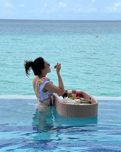 Surbhi Jyoti Charms With Her Black Bikini Look During Maldivian Vacation; SEE PICS