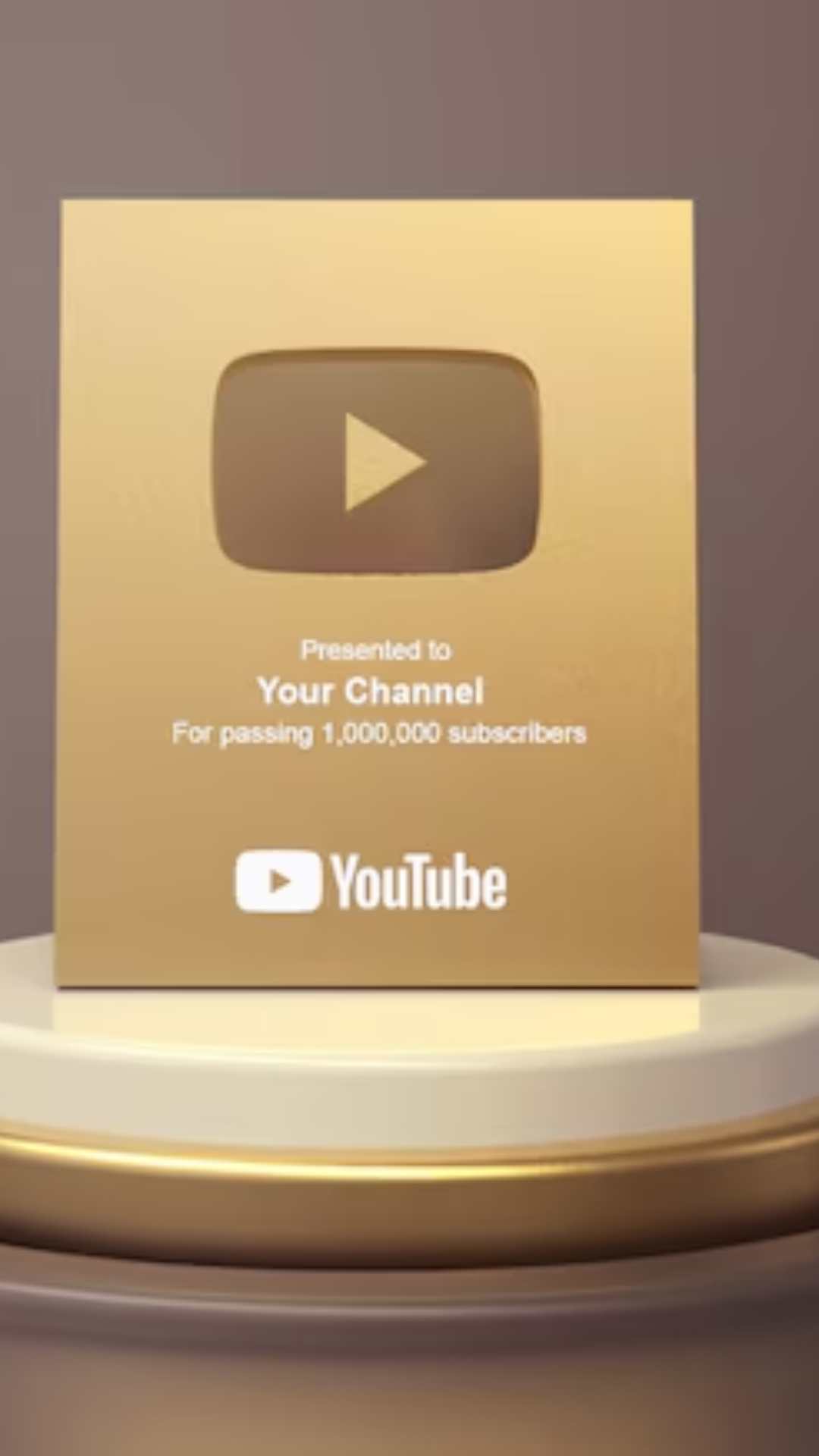 Youtube का गोल्डन प्ले बटन तब मिलता है जब किसी चैनल के सब्सक्राइबर 10 लाख (1 मिलियन) तक पहुंच जाते हैं.
