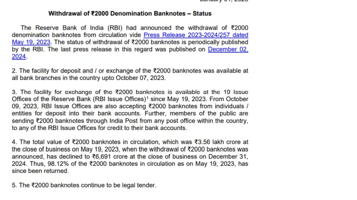 Fact Check: RBI Has Not Announced Rs 5,000 Banknotes, Viral Post Is Making False Claim