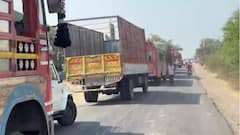 संतोष देशमुख प्रकरणावरून चक्काजाम, लातूर बार्शी रस्त्यावर वाहनांच्या लांबच लांब रांगा, मोठा पोलीस बंदोबस्त