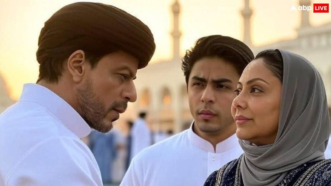 शाहरुख खान और गौरी की ये फोटोज हैं फर्जी, किंग खान की पत्नी ने नहीं अपनाया है इस्लाम Shah Rukh Khan And Gauri khan these photos are AI generated actor wife not converted in islam शाहरुख खान और गौरी की ये फोटोज हैं फर्जी, किंग खान की पत्नी ने नहीं अपनाया है इस्लाम