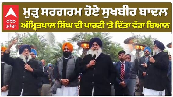 Sukhbir Badal| ਮੁੜ ਸਿਆਸਤ 'ਚ ਸਰਗਰਮ ਹੋਏ ਸੁਖਬੀਰ ਬਾਦਲ, Amritpal Singh ਦੀ ਪਾਰਟੀ ਬਾਰੇ ਦਿੱਤਾ ਵੱਡਾ ਬਿਆਨ