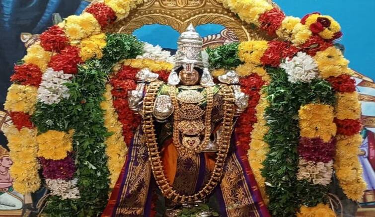 Karur Ranganathar Swamy Temple Vaikunta Ekadashi 8 day Thiruveethi Ula tnn கரூர்  ரங்கநாதர் சுவாமி ஆலயத்தில் வைகுண்ட ஏகாதசி முன்னிட்டு  எட்டாம் நாள் சுவாமி திருவீதி உலா