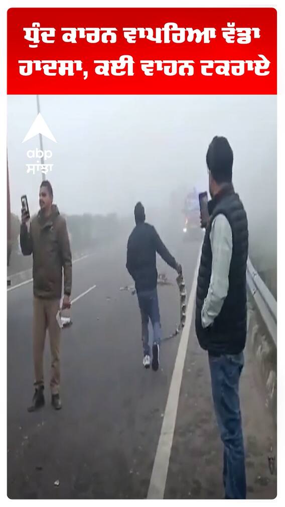 ਧੁੰਦ ਕਾਰਨ ਵਾਪਰਿਆ ਵੱਡਾ ਹਾਦਸਾ, ਕਈ ਵਾਹਨ ਟਕਰਾਏ