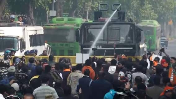 Cops Use Water Canon To Disperse BJP Workers Protesting Kejriwal's 'Purvanchal Voters' Remark