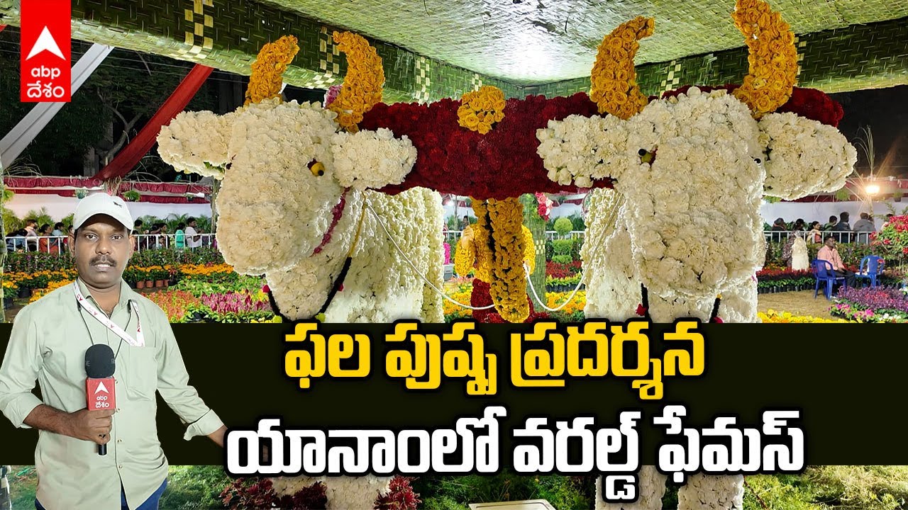 Yanam Fruit and Flower Show | పుష్ప అంట్లే ఫ్లవర్ అనుకుంటివా...కాదు యానాం ఫ్లవర్ | ABP Desam