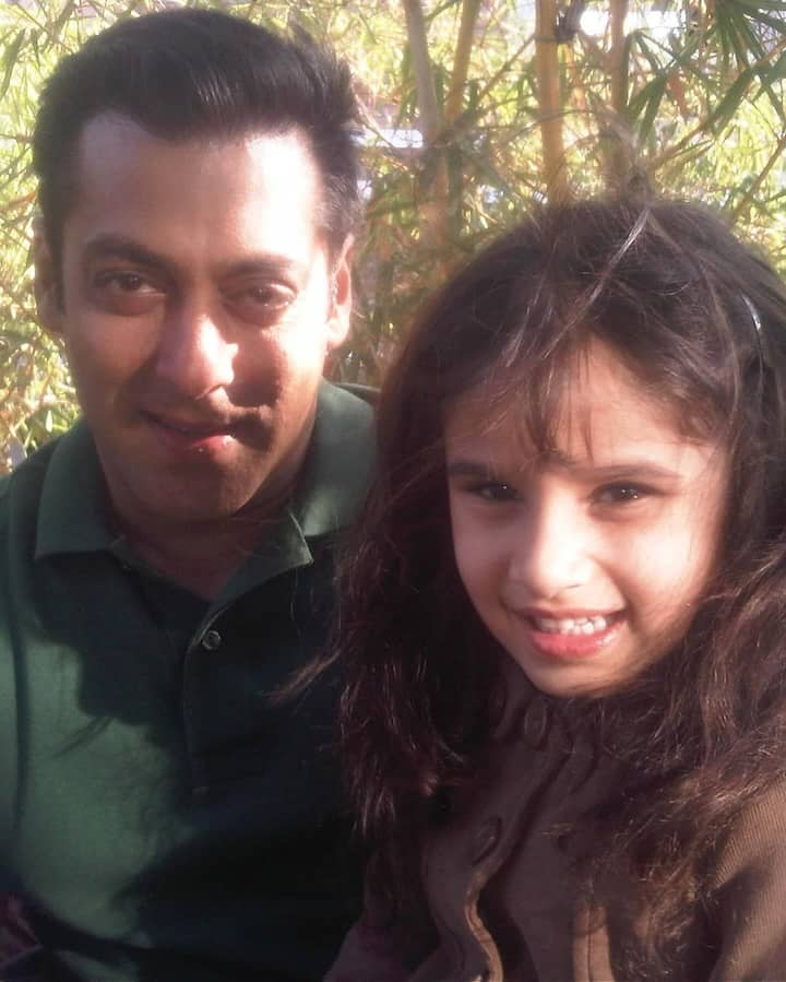 Rasha shared adorable childhood pictures with Salman Khan from the film sets.