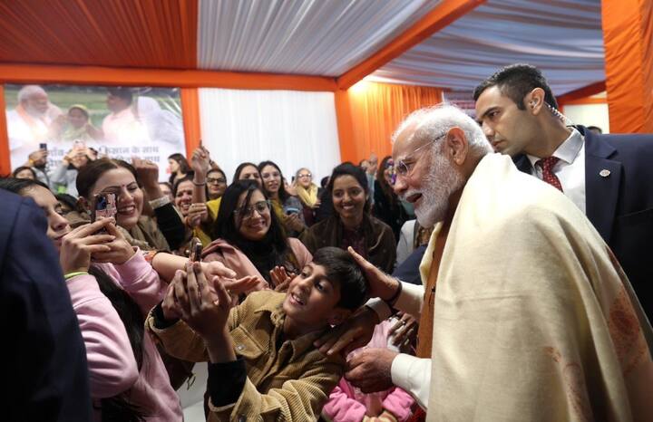 The Prime Minister shared several photos of his interaction with people amid Lohri celebrations on social media. (Photo: X/@narendramodi)