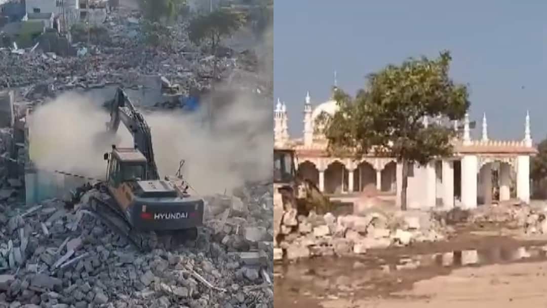 Gujarat Demolition Drive in Bet Dwarka Okha Pirotan Island Illegal Religious Structures Demolished by Government गुजरात के द्वारका में 3 दिन से जारी है बुलडोजर एक्शन, कई धार्मिक निर्माण भी गिराए गए