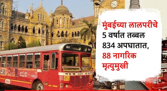 धक्कादायक! 5 वर्षात 834 बेस्टच्या अपघातात 88 नागरिक मृत्युमुखी; अपघातग्रस्तांना 42. 40 कोटींची आर्थिक नुकसानभरपाई धक्कादायक! 5 वर्षात 834 बेस्टच्या अपघातात 88 नागरिक मृत्युमुखी; अपघातग्रस्तांना 42. 40 कोटींची आर्थिक नुकसानभरपाई