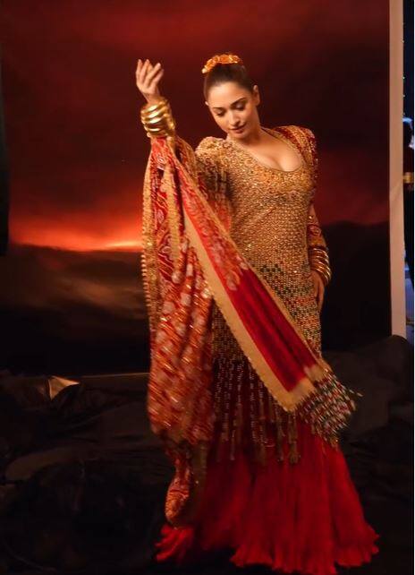 The sleeves, adorned with real pearl tassels, added a playful yet elegant detail. (All Image: Abu Jani Sandeep Khosla/Instagram.)