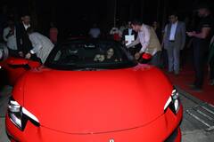Madhuri Dixit Adds Luxe Ferrari To Her Collection, Takes It For A Spin Shriram Nene. See Pics